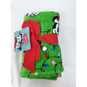 Disney Mickey Minnie Mouse Christmas Lights Bath Hand Towels 2pk